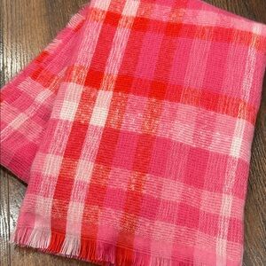 Pink and Red Plaid Scarf